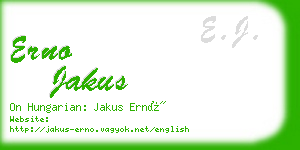 erno jakus business card